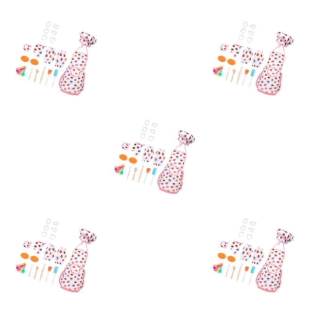 maskred Childrens Kitchen Toys Cooking Cookware Set Colorful and Engaging skirt chef hat 20 pcs 5Set
