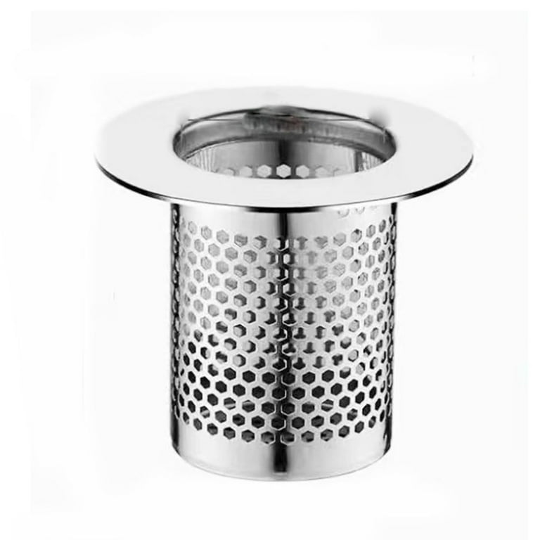 Lekeye Shower Drain Hair Catcher | Drain Strainer | Stainless Steel and Silicone Drain Cover, Silver