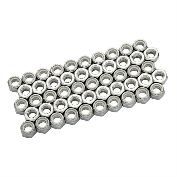 POWERTEC 50 Pack 5/16"-18 Nylon Insert Lock Nut Set | 18-8 304 Stainless Steel (QLN1103)