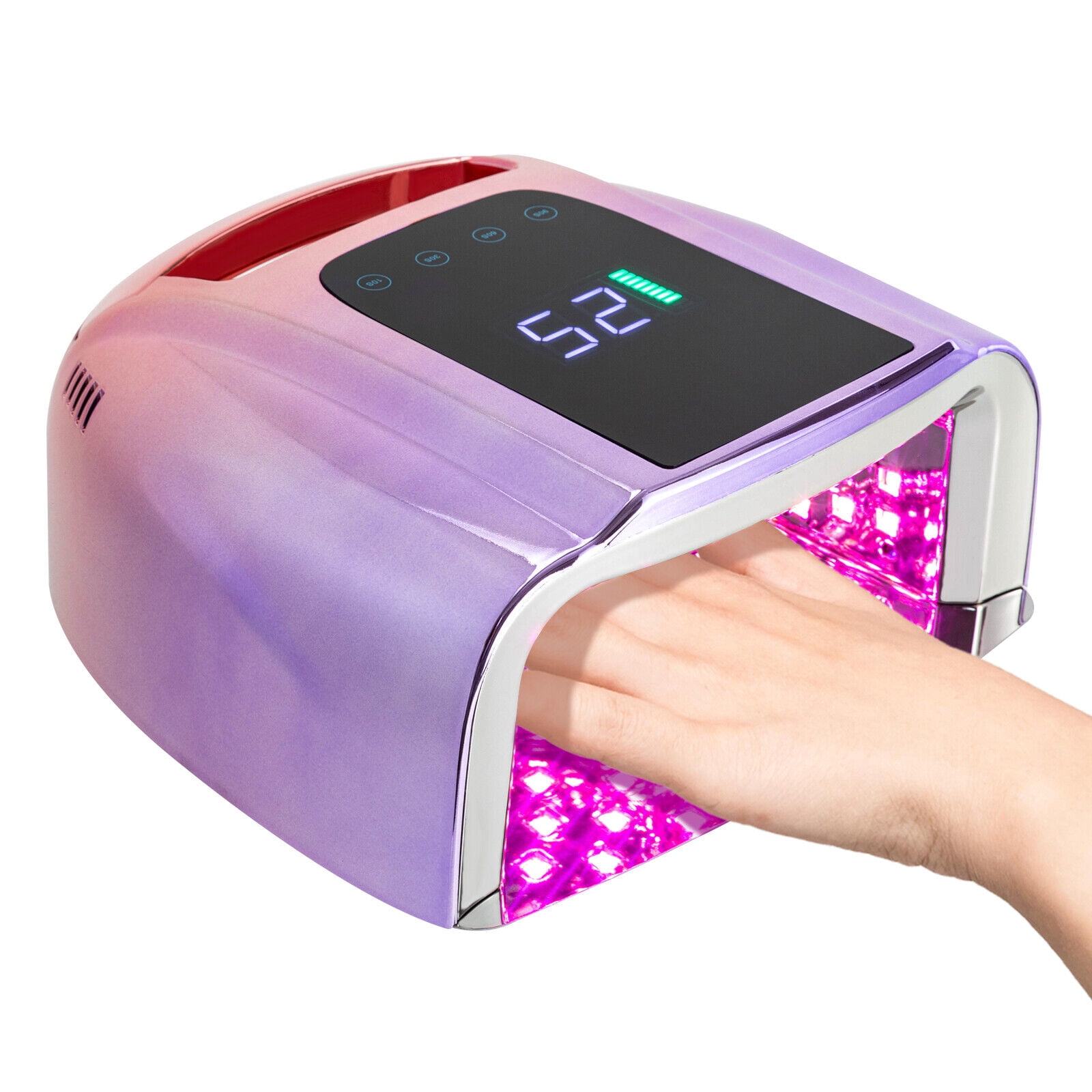 96W 15600mAh Cordless Rechargeable LED UV Nail Lamp Nail Gel Polish Light Dryer Light Purple