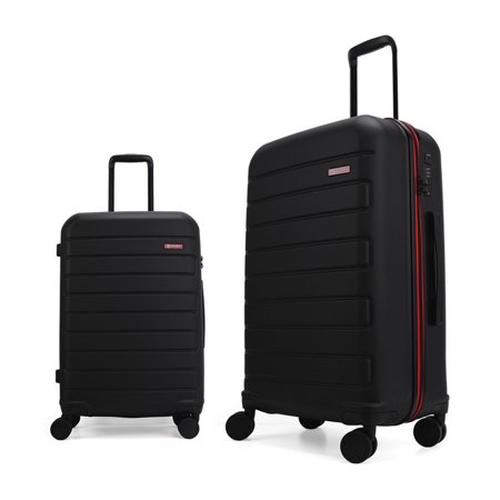 Ginza Travel 2 Piece Luggage Set ABS Hard Shell luggage Hardside Double Spinner Wheels Suitcase