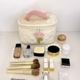 thumbnail image 3 of Large Velvet Makeup Storage Bag with Handheld Strap - Spacious Travel Organizer for Cosmetics & Accessories, 3 of 6
