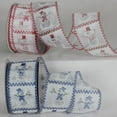 thumbnail image 2 of The Ribbon People Blue and White Checkered Snowmen Wired Craft Ribbon 2.5" x 20 Yards, 2 of 2