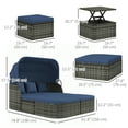 thumbnail image 3 of Outsunny 6 Pcs Rattan Patio Furniture Sets w/ Canopy, Lift Top Coffee Table, 3 of 10