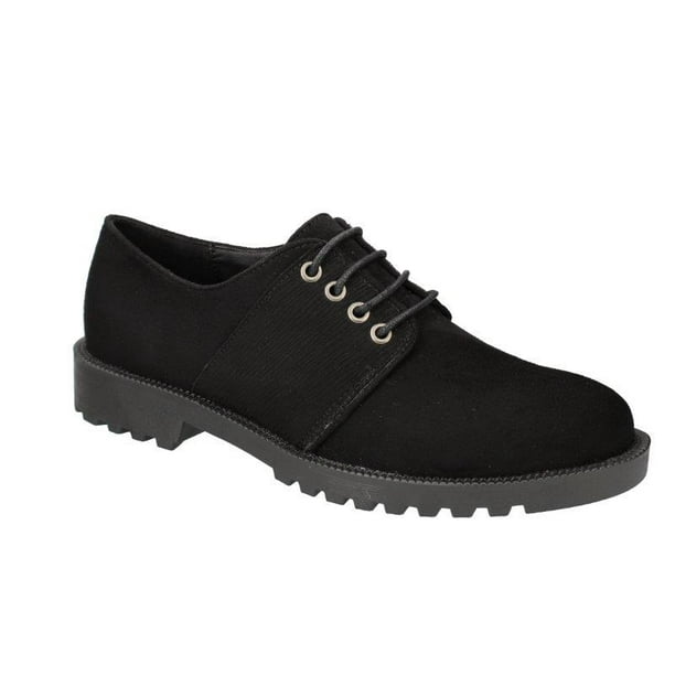 MOCA Moca Oxford18 Women's Casual Faux Leather Suede Oxford, Black 8