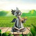 thumbnail image 4 of Ghopy Reading Book Dragon Resin Statue ,Outdoor Garden Cute Dragon Decoration,Cute reading dragon decoration for patio, garden, indoor and outdoor, 4 of 9