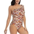 thumbnail image 3 of Goofa Maneki-Neko Cats Pattern Women's One Piece Swimsuits Tummy Control Bathing Suits Asymmetric One Shoulder Swimwear-Large, 3 of 6