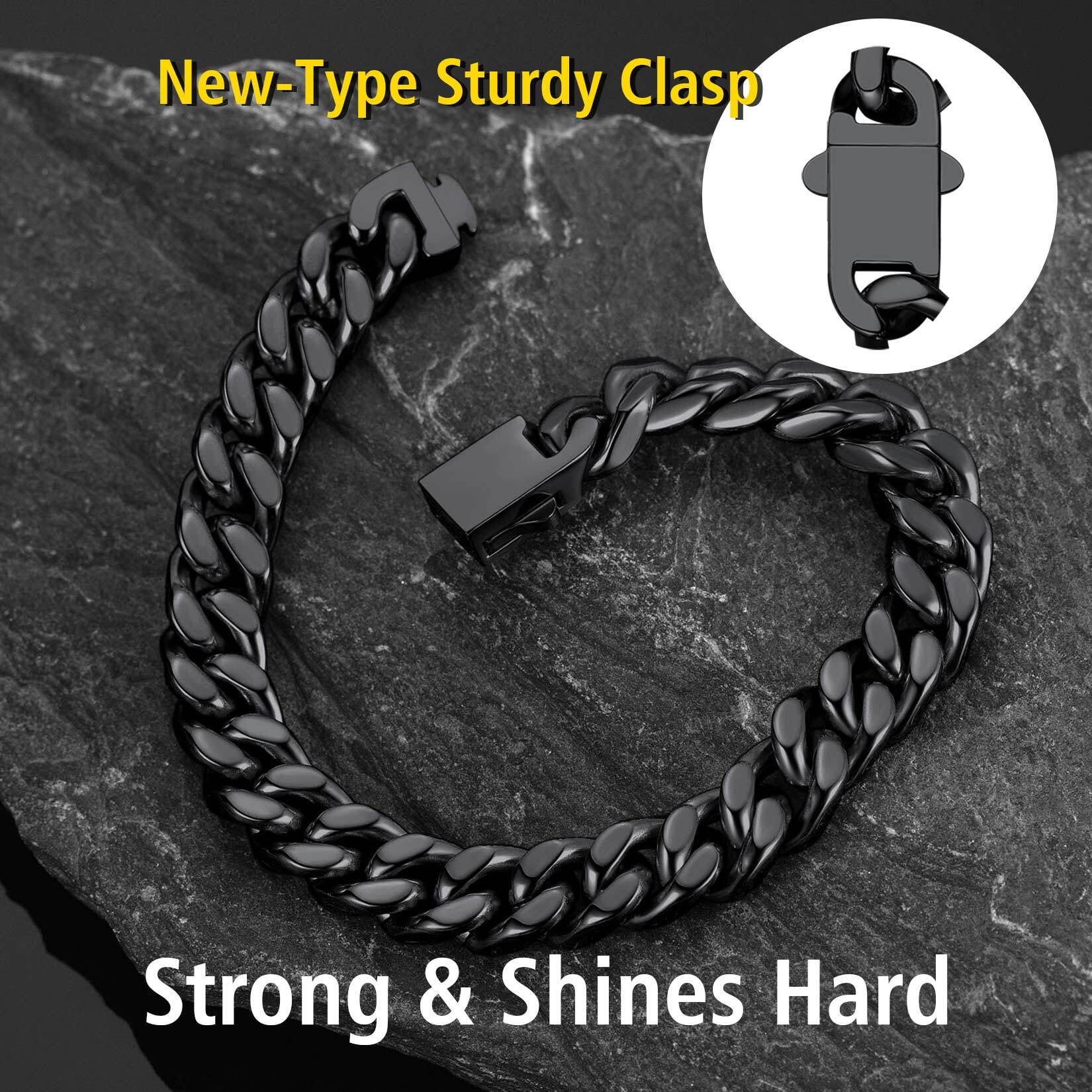 ChainsProMax Black Cuban Link Chain Bracelet Men photo 5
