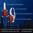 thumbnail image 2 of Gem Stone King 925 Sterling Silver Red Garnet Earrings for Women (7.30 Cttw, Gemstone Birthstone, Oval 11X9MM), 2 of 5