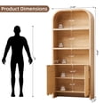 thumbnail image 3 of Weselon 70.86" Tall Arched Bookshelf with Fluted Doors, Modern Wooden Bookcase Cabinet, 5-Tier Natural Display Shelf for Living Room Home Office, 3 of 12