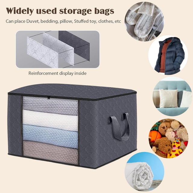 Bolsas De Almacenamiento De Ropa Bolsas de almacenamiento de ropa Contenedores de almacenamiento Ahorro de espacio para el hogar Domitory (90L) 1pcs