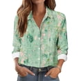 thumbnail image 1 of TaTaai Women Casual Printed Long Sleeve Collared Shirt Button Down Blouse Ladies Daily Commute Festival Event Wear Soft Breathable Non See Through Stylish Comfortable Top Gift, 1 of 6
