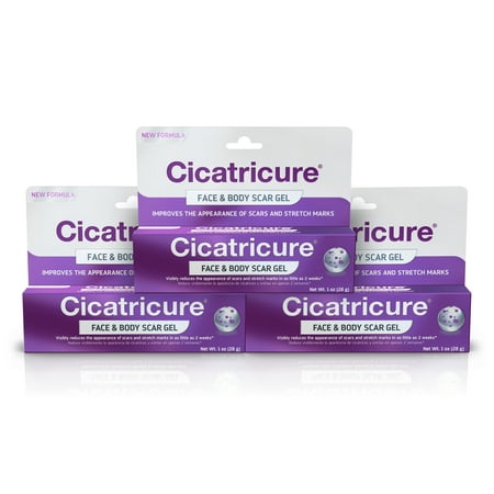 Cicatricure Scar Reducing Cream, Face & Body Scar Gel, 1 oz (30g), Pack of 3