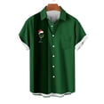 thumbnail image 2 of Mens Manga Corta Botón Abajo Camisas, Cuello de Vuelta Navidad Impresa Blusa, Top de Moda Casual, 2 of 4