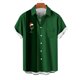 thumbnail image 2 of Mens Manga Corta Botón Abajo Camisas, Cuello de Vuelta Navidad Impresa Blusa, Top de Moda Casual, 2 of 4