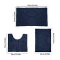 thumbnail image 3 of Uandlove Bath Mat,3-piece Non-Slip Backing Absorbent Bathroom Rug Quick Dry Luxury Chenille,Bathroom Rugs and Mats,19.7x4.3x4.3 in,Navy Blue, 3 of 8