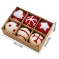 thumbnail image 2 of WJSXC Christmas Balls, 6Pcs 1.9 Inch Wool Felt Christmas Balls Hanging Ornaments Shatterproof Delicate Baubles Set, for Home Holiday Party Xmas Tree Decoration Gifts, 2 of 6