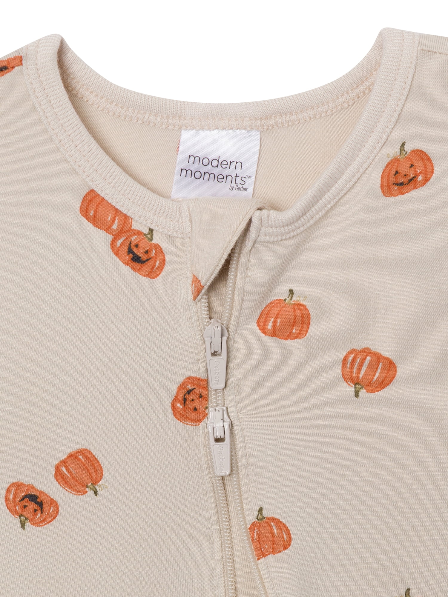 Modern Moments by Gerber Neutral Two-Way Zip Viscose Sleep ´N Play Footed Pajama , Sizes Newborn - 6/9 Months