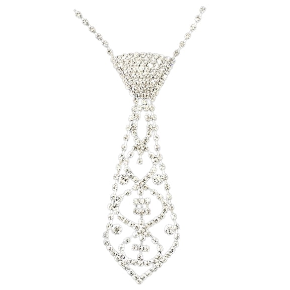 YUUZONE Rhinestone Neck Tie Women Rhinestone Necktie Necklace Party Costumes Jewelries
