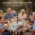 thumbnail image 3 of Round Outdoor Tablecloth with Umbrella Hole and Zipper, Retro Minimalist Art Tablecloth with Elastic Waterproof, Abstract Bohemia Aesthetics Brown Beige Patio Table Covers for 45" - 54" Pool Tables, 3 of 9