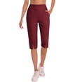 thumbnail image 5 of Hurxie High Waisted Leggings for Women Tummy Control Soft Yoga Pants Womens Gym Workout Running Leggings Wine,S, 5 of 7