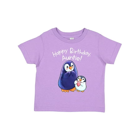 

Inktastic Happy Birthday Auntie!- Cute Penguins Gift Toddler Boy or Toddler Girl T-Shirt