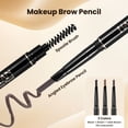 thumbnail image 4 of Eyebrow Pencil, 3 Pcs Dual-Ended Waterproof Professional Makeup Micro Brow Pencil, Define Shape & Fill Brows, 4 of 7