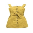 thumbnail image 1 of Robe d'Été Adorable pour Tout-Petits Filles Robe d'Été Unie à Bretelles Sans Manches à Simple Boutonnage Robe Trapèze, 1 of 9