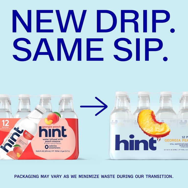Hint Georgia Peach Flavored Water, 16 fl oz Bottles, 12 Pack photo 2