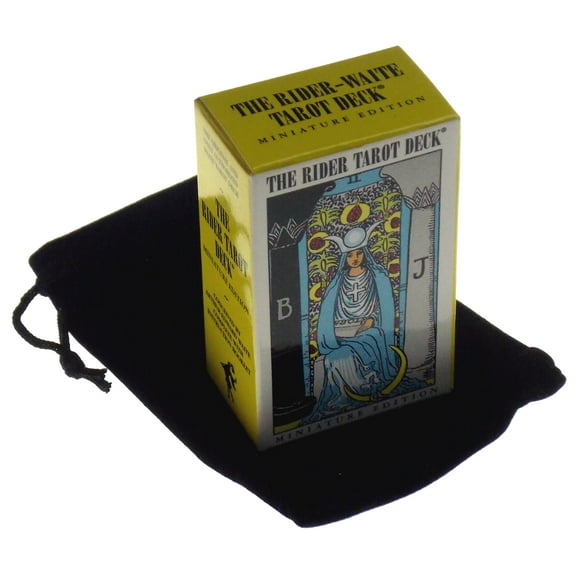 Mini Rider Tarot Deck Set - Miniature Edition With Black Velour Storage Bag