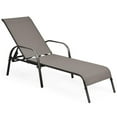 thumbnail image 1 of Giantex Chaise Longue, Chaises Longues Inclinables Réglables, Fauteuils Inclinables Pliants Mobilier de Patio pour Cour Arrière Pelouse, Brun, 1 of 8