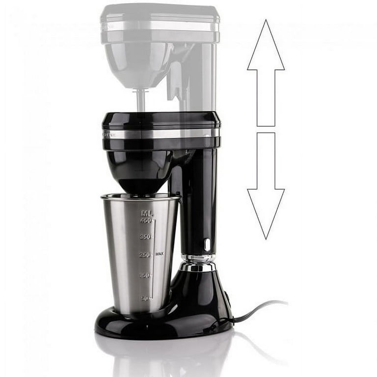 OVENTE Classic Milkshake Maker Machine 2 Speed with 15.2 Oz Stainless Steel  Mixing Cup, Compact & Easy Clean Drink Mixer Blender for Malted Milk, Soft