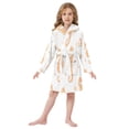 thumbnail image 6 of FORMRS Niños Bathrobe Unisex Hooded Robe Soft Plush Pajamas Sleepwear, Size 7-9T, White Seahorse, 6 of 7