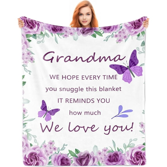 Grandma Gifts, Gifts for Grandma Blanket 60"x50", Grandma Birthday Gifts from Grandkids, Birthday Gifts for Grandmother, Best Grandma Gifts, Grandma Gifts Ideas for Christmas Mothers Day