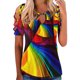 thumbnail image 1 of Blusa de camiseta informal con estampado de manga corta y cuello redondo de verano para mujer a la moda Fridja  hjk2081, 1 of 5