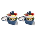 thumbnail image 1 of Ounissouiy Ensaladera con compartimientos para contenedores de aderezo para mujeres, microondas, comida, aperitivos, caja Bento, juego de vajilla Type1 NO1, 1 of 6