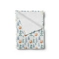 thumbnail image 2 of Nature Soft Flannel Fleece Throw Blanket, Folk Ornate Squirrel and Abstract Design Trees Theme Illustration, Cozy Plush for Indoor and Outdoor Use, 60" x 80", Multicolor, by Ambesonne, 2 of 5