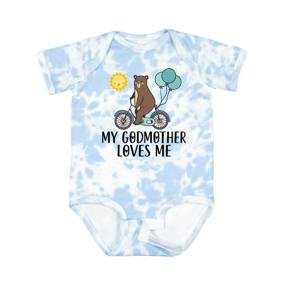 Inktastic My Godmother Loves Me Bear Boys or Girls Baby Bodysuit