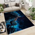 thumbnail image 3 of Nordic Style Area Rugs, Blue Paint Fluid Texture Pattern Outdoor Carpet, Modern Non-shedding Indoor Foldable Washable Non Slip Rug for Living Room Bedroom Apartment Home Decor Mats 4x8ft, 3 of 7