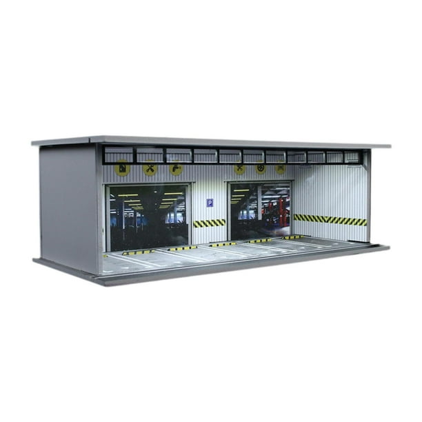 Diorama de paisaje a escala 1/64 para estacionamiento, soporte de exhibición de coches de juguete de aleación, contenedor a prueba de polvo MO914058
