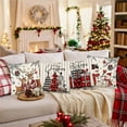 thumbnail image 5 of Lunxisen 8 Pcs Christmas Throw Pillow Covers, Xmas Decorations Cushion, Retro Santa Claus Pillowcase, Winter Holiday Decorative Pillow Case, Indoor Home Bedroom Couch Decor, 5 of 8