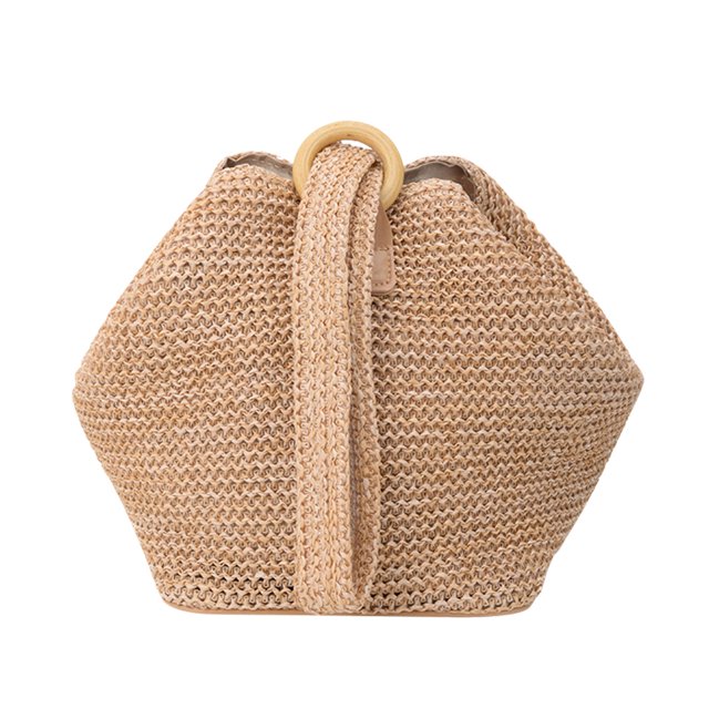 Bolsos de hombro tejidos de paja hechos a mano para mujer, bolsos de mensajero de playa (marrón) Likrtyny multifunción de oficina