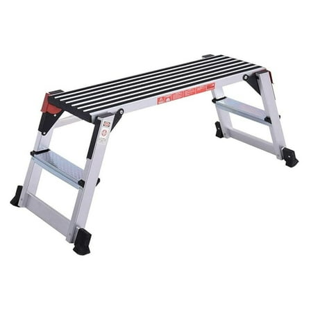 WDZS Aluminum Platform Non-Slip Folding Work Bench Drywall Stool Ladder 330lbs Capacity
