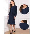 thumbnail image 2 of DARING DIVA Women's 2Pcs Suit Sleeveless Dress Crop Blazer Set XS Dark Blue, 2 of 7