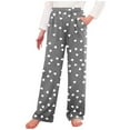 thumbnail image 3 of QATAINLAV Valentine's Day Pants for Boys Girls Wide Leg Sweatpants Kids Elastic Waist Sports Trousers with Pockets Gray,15-16 Years, 3 of 7