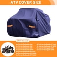 thumbnail image 2 of Cubierta para ATV para Can-Am Outlander 400 Impermeable Cubierta para Cuatrimoto al Aire Libre Protección contra Sol y Lluvia Almacenamiento 210D-PU Azul Marino 86.22x46.06x44.09in, 2 of 6