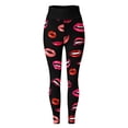 thumbnail image 4 of Gibobby Pantalones de yoga Entrenamiento Gimnasio Día Botín Correr Yoga Para Yoga Control Correr Pantalones de mujer Pantalones Adelgazar Barriga Pilates Imprimir San Valentín(Negro， S), 4 of 4