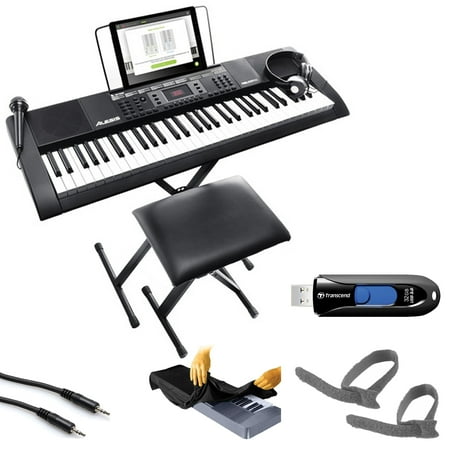 Alesis Melody 61 MKII - 61-Key Portable Keyboard with Built-In Speakers + Cable + Cable Ties + Keyboard Cover + Flash Drive