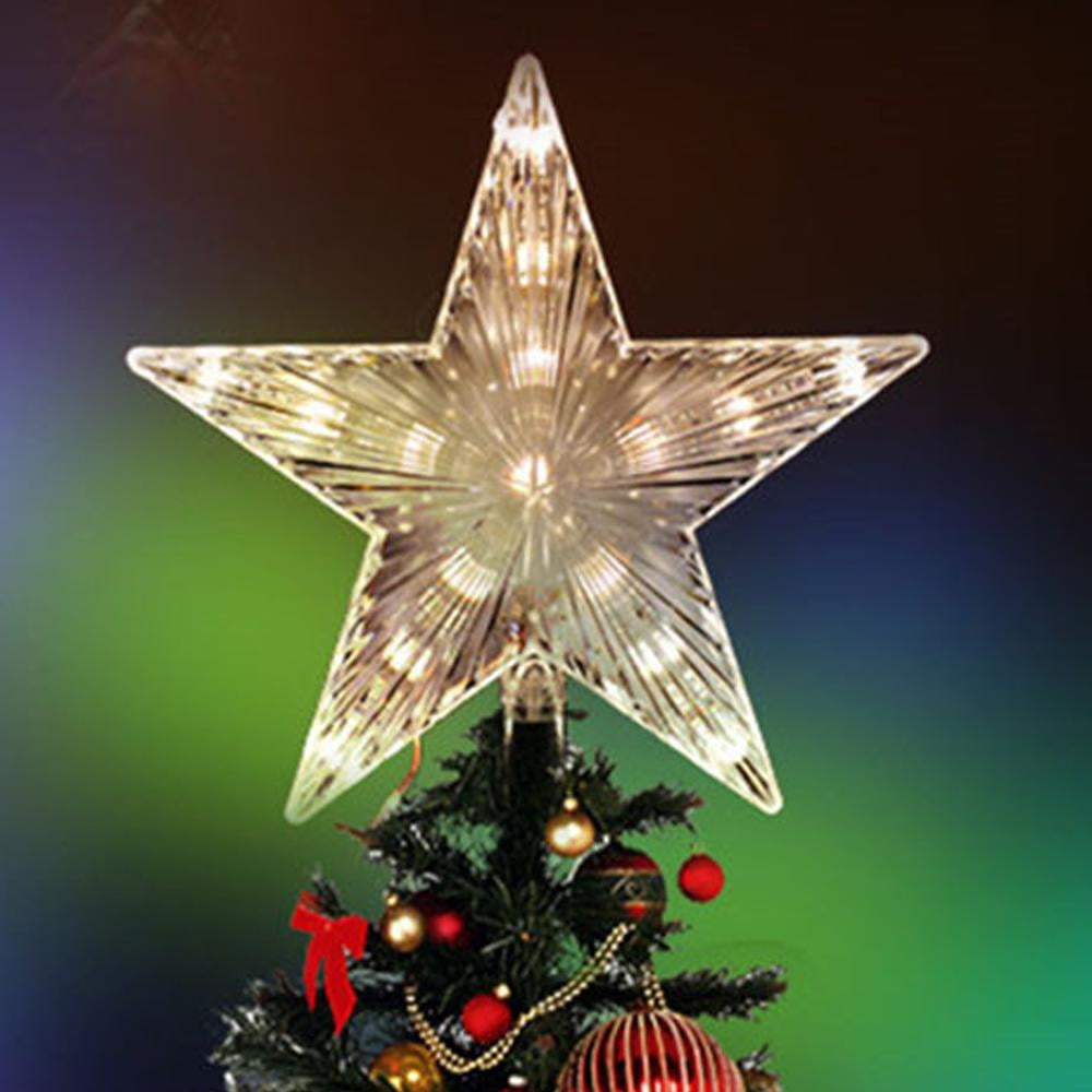 8.66" LED Light Up Christmas Tree Topper Star for Xmas Decoration Multicolor Flashing Tree Top