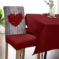 thumbnail image 5 of Valentine's Day Dining Chair Cover Set of 4, Mothers' Day Rose Petal Heart Vintage Wooden Board Plank Parsons Chair Slipcover Stretch Removable Chair Seat Protector Cover for Party Anniversary, 5 of 6